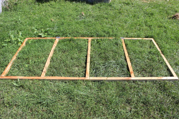 Roof frame for a chicken coop.
